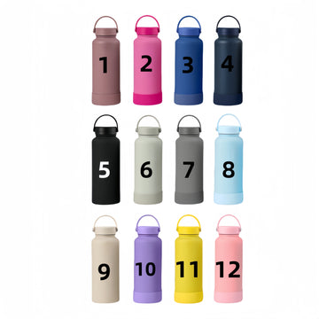 1000 ml/1200 ml Wide Mouth vacuum insulated stainless steel water bottle with Silicone Handle