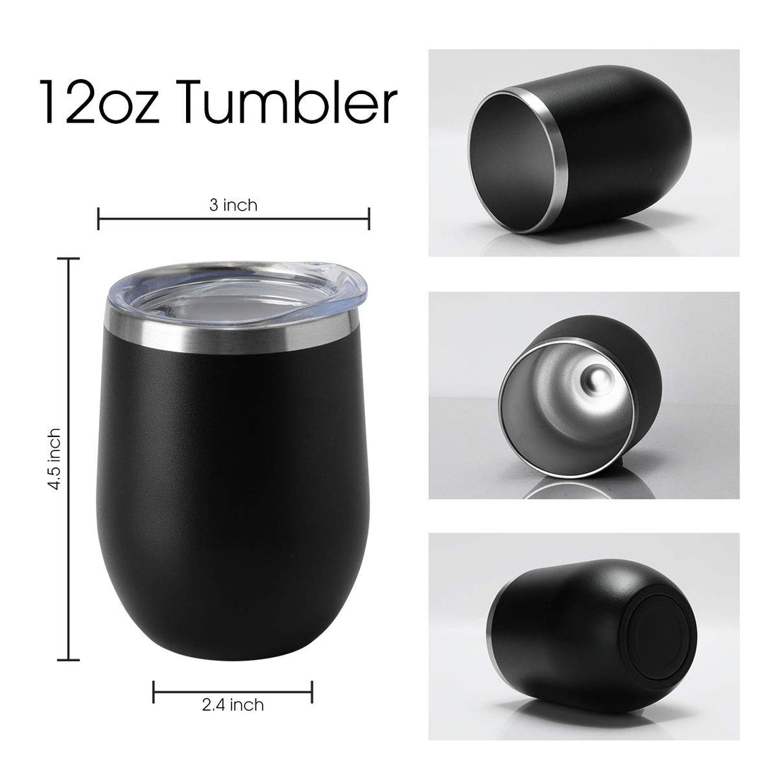 12oz Stainless Steel Wine Tumblers set(Laser free customization)