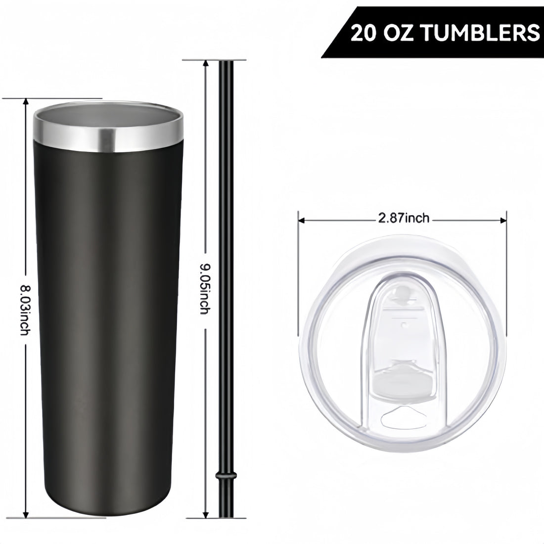 20 Oz Stainless Steel Travel Tumbler(Laser free customization)